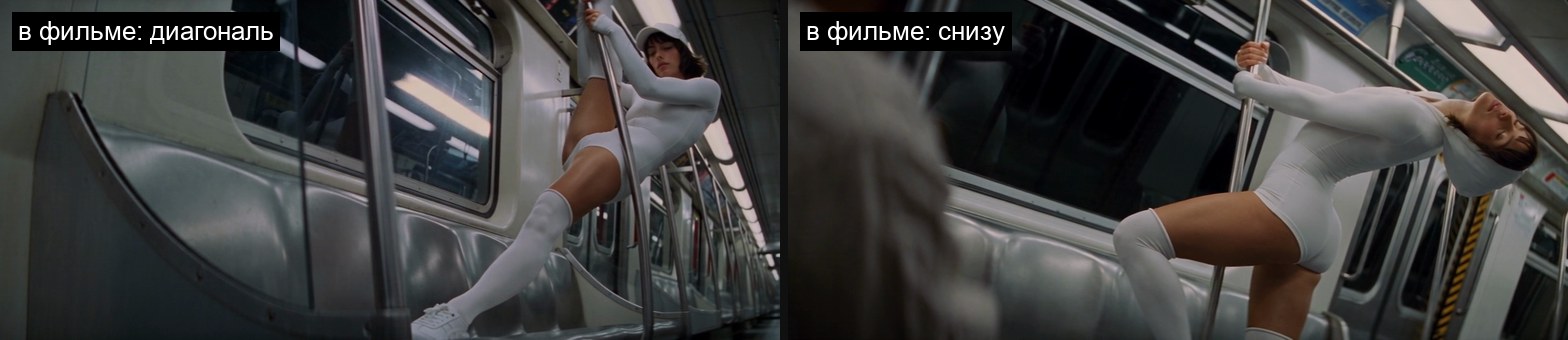 В фильме: диагональ и съёмка снизу